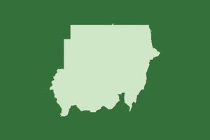 Sudan map with single land area using green color on dark background vector