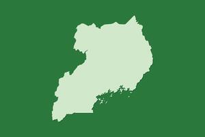 Uganda map with single land area using green color on dark background vector