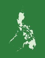 Philippines map with single land area using green color on dark background vector