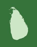 Sri Lanka map with single land area using green color on dark background vector