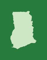 Ghana map with single land area using green color on dark background vector