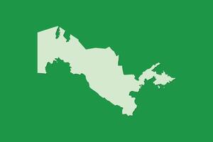 Uzbekistan map with single land area using green color on dark background vector