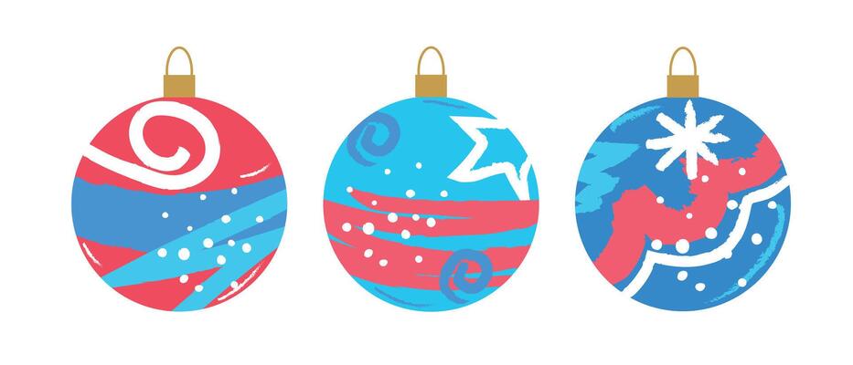 Creative Christmas tree balls. Art Design of Christmas tree balls. Christmas tree balls in a modern fashionable style.