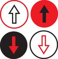 simple red black color hand drawn stroke round errow icon shapes errow icon set vector