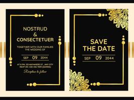 Luxury frame pattern wedding invitation card design background Template vector