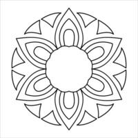Photo frame design or mandala pattern for Coloring book page vector