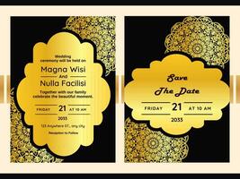Elegant Save The Date wedding invitation card design background Template vector