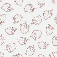 Outline Strawberry Seamless Pattern illustration for Print, Wallpaper, Decoration. vector