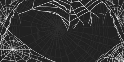 cobweb horizontal banner illustration in flat design style vector
