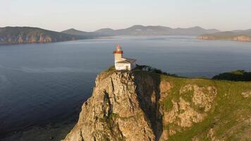 Lighthouse Baluzek on the coast of the Sea of Japan video