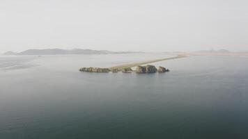 Drone view of the Nazimov sand spit, Russia video