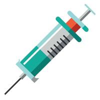 Simple Syringe Injection Design on White vector