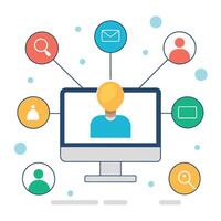 Digital Workspace for Collaborative Brainstorming vector