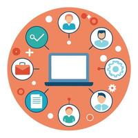 Illustration of Digital Brainstorming Environment vector