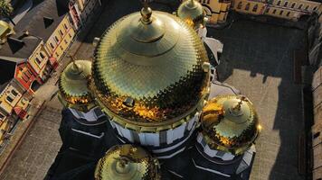 Aerial view of stunning New Athos Monastery video