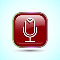 Podcast Icon Button Design Illustration Microphone Icon3 vector