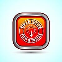 Tips Icon Button Design Illustration Tips And Tricks Icon vector