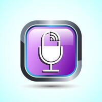 Podcast Icon 3 Button Design Illustration Microphone Icon vector