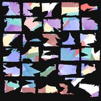 collection for a collage of torn pieces of multi-colored paper vector