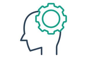Capability icon. line icon style. head with gear. icon related to efficiency. productivity elements illustration vector