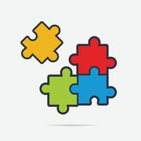 Illustration of jigsaw icon editable free image with colorful vector