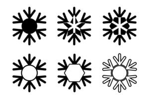 Snowflake simple line style flat design. vector