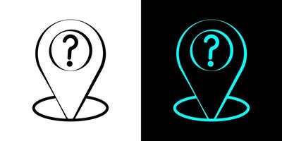 Question mark map icon design target pointer. vector