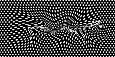 Abstract geometric pattern with white dots on a black background. vector