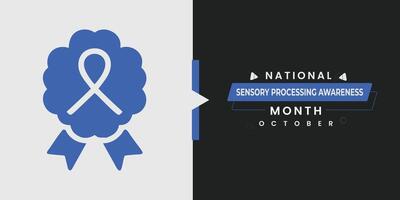 Awareness Month Web Banner for Sensory Processing vector