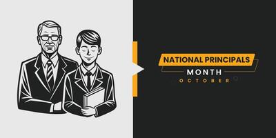 National Principals Month Web Banner Template design vector