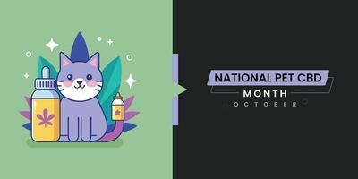 National Pet CBD Month Web Banner design Template vector