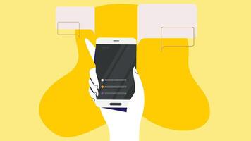 User Interaction with a touch screen mobile illustration vector