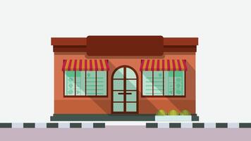 store front flat design front view isolated illustration vector