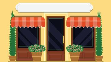 restaurent building front flat design illustration vector