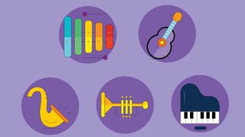 Musical instruments for schools and universities illustration vector