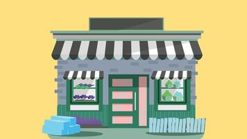 store front flat design front view isolated illustration vector