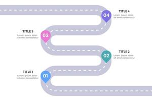 Comprehensive Roadmap Infographic, Strategic Milestone Path with 4 Key Stages vector