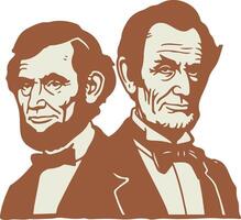 Cartoon of Presidents George Washington and Abraham Lincoln, President Day vector