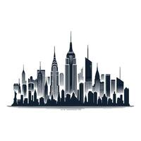 A stunning monochrome city skyline featuring towering skyscrapers and modern architecture. Perfect for urban-themed designs, this image captures the essence of metropolitan life and cityscapes. vector