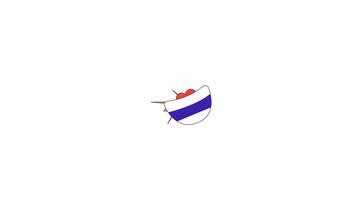 Loud laughter mouth line 2D object animation. Burst out laughing flat color cartoon 4K , alpha channel. Blaming bullying speech. Hater humiliation insulting animated item on white background video