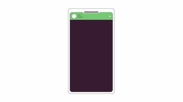 Pizza order mobile phone screen 2D object animation. Pepperoni pizzeria cellphone flat color cartoon 4K , alpha channel. Fast food ordering on smartphone animated item on white background video
