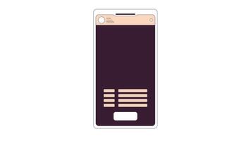 New message notification on phone screen 2D object animation. Alert inbox flat color cartoon 4K , alpha channel. Envelope email sms speech bubble mobile animated item on white background video