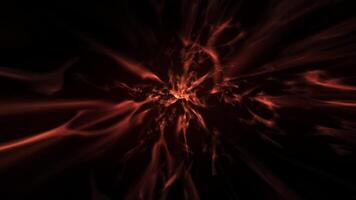 Fly through nebula in space. Flying into a beautiful glowing galaxy on black background. video