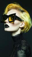 Bold and Avant Garde European Portrait in Dramatic Lighting and Styling photo