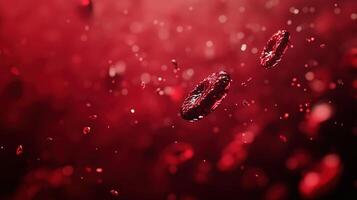 Vibrant Red Blood Cells Suspended in Dynamic Motion photo