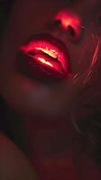 Captivating Crimson Lips A Sensual Portrait of Allure and Desire photo