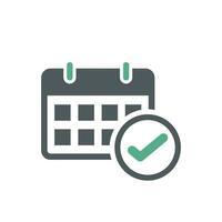 Check Mark Calendar Icon Template vector