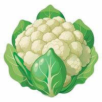 Realistic cauliflower on white background vector