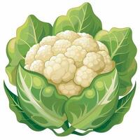 Realistic cauliflower on white background vector