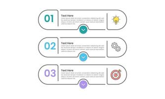3 Process or options Infographic to success. Infographic element line with arrow design template. Business presentation, Marketing, Banner and Planning. vector
